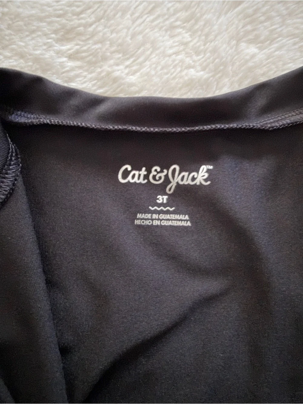 Cat & Jack Long Sleeve Full Zip Rashguard Swim Shirt Black Size 3T Unisex